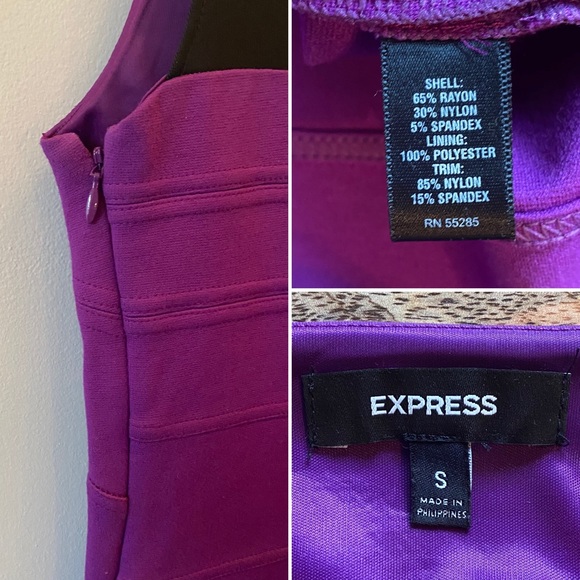 Express Purple & Mesh Bandage Bodycon Dress - Picture 8 of 8